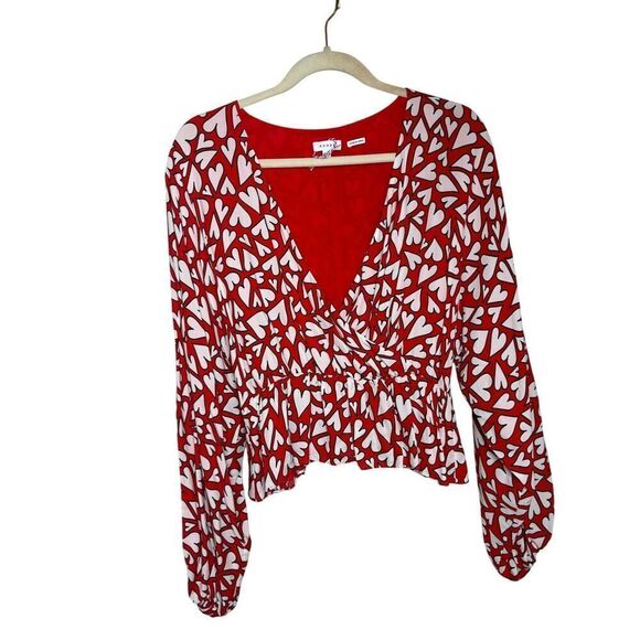 Rhode Mila Wrap-Effect Heart Blouse Sz. M - Picture 4 of 11